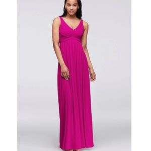 David’s Bridal Begonia Long Mesh Cowl Back Dress